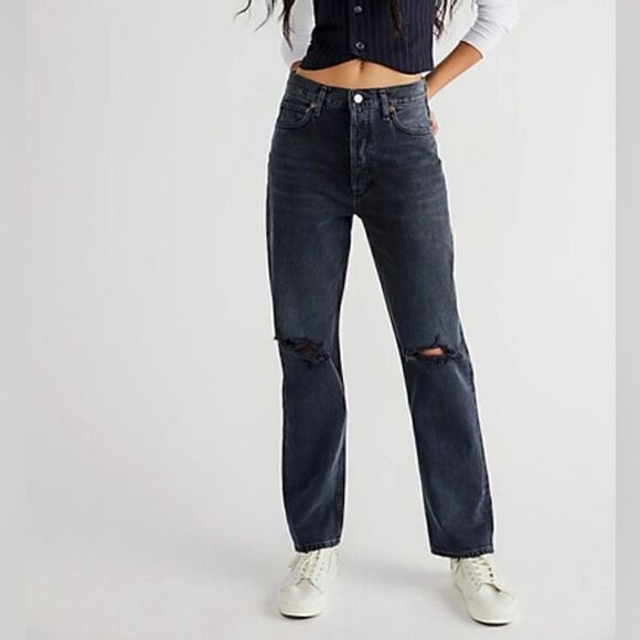 Agolde 90's Pinch Waist High Rise Straight Leg Denim Jeans In Howl Size 26 NWT - Picture 1 of 10